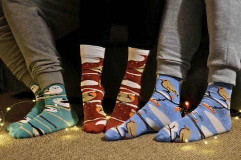 Świąteczne skarpetki OTOP - Jemiołuszki, rozmiar 43-46