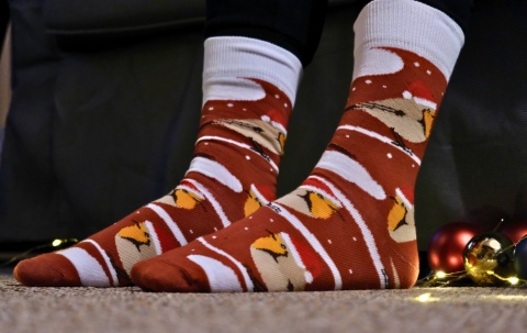 Świąteczne skarpetki OTOP - Rudziki, rozmiar 43-46