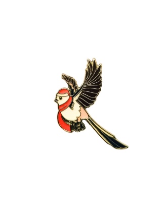 Świąteczny Raniuszek - OTOPtak, przypinka metalowa (edycja limitowana)