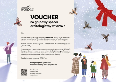 Voucher prezentowy na udział w grupowym spacerze ornitologicznym OTOP-u