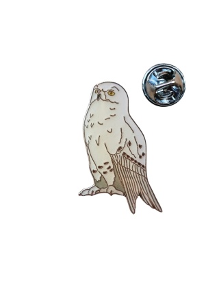 Sowa Śnieżna - OTOPtak, przypinka metalowa