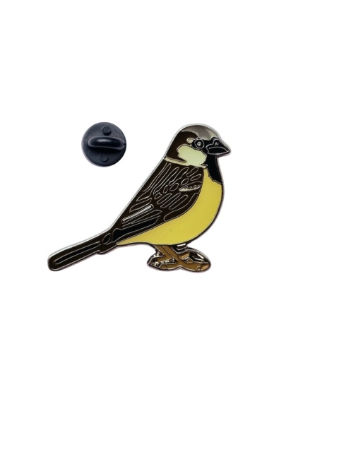 Wróbel - OTOPtak, przypinka metalowa