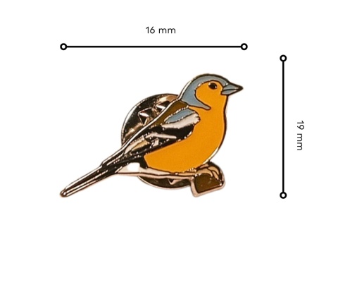 Zięba - OTOPtak, przypinka metalowa